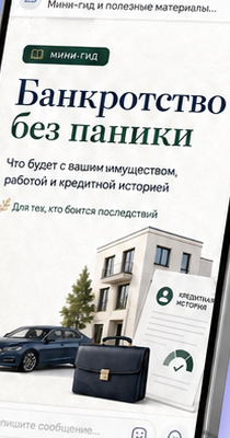Обложка мини-гида «Банкротство без паники»